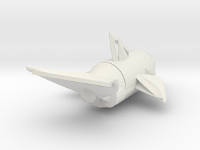 Dolphin in White Natural Versatile Plastic: Small