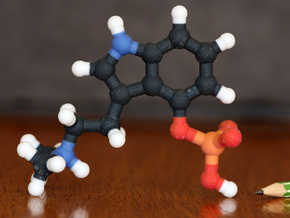 Psilocybin Molecule Model, 3 Size Options in Full Color Sandstone: 1:10