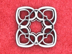 Heart Motif Pendant in Polished Silver
