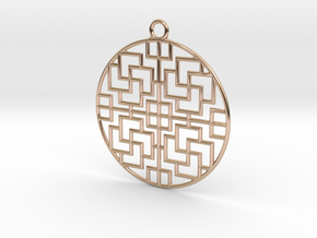 Pendant Chinese Motif 2 in 14k Rose Gold Plated Brass