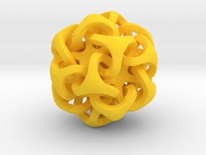Interlocking Ball based on Icosahedron in Yellow Processed Versatile Plastic