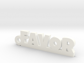 FAVOR Keychain Lucky in White Processed Versatile Plastic