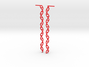 Double Helix 73 mm (2.9") Earrings in Red Processed Versatile Plastic