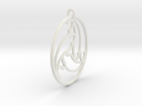 Gothic Triskel Pendant in White Natural Versatile Plastic