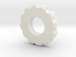 Gear Spinner in White Natural Versatile Plastic