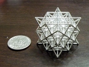 64 Tetrahedron Grid 1.25" in Polished Silver