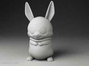 Bowie the bunny (2mm thick) in White Natural Versatile Plastic