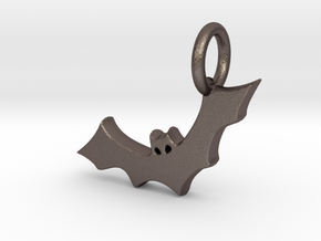 Bat Charm in Polished Bronzed Silver Steel