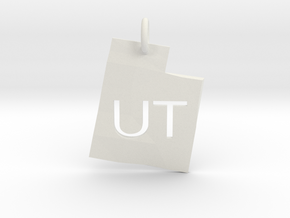 Utah State Pendant in White Natural Versatile Plastic