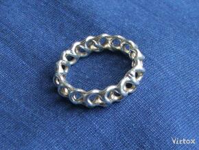 Gyroid Ring in Natural Silver