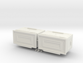 1/8 50 Cal Ammo Can Set of Two in White Natural Versatile Plastic