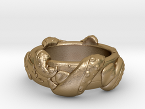 Kraken Ring in Polished Gold Steel