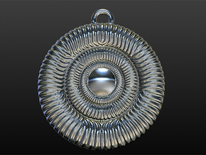 Hypnotizing Pendant (size L) in Polished Silver
