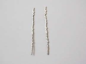 Peble Xl Earrings in Natural Silver