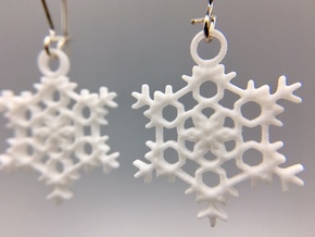 Frost Snowflake Earrings in White Processed Versatile Plastic