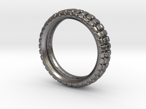 Knobby Tire Ring in Polished Nickel Steel