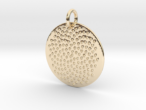Seed Pattern Pendant in 14k Gold Plated Brass