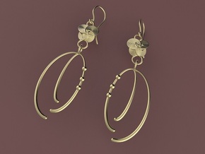 The Artists Wife Earrings in Polished Brass (Interlocking Parts)