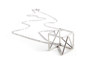 Tessellate Cube — DATA IN EXILE in Polished Silver