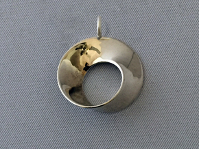 Moebius pendant with loop in Polished Silver