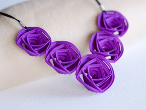 Rose Stripes Necklace in Purple Processed Versatile Plastic
