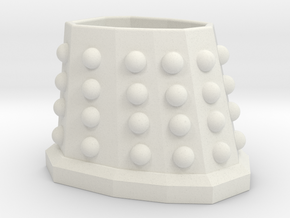 Dalek Planter (with Hole) in White Natural Versatile Plastic