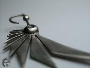 Bladewing Earrings in Polished Bronzed Silver Steel
