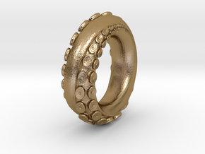 Octopus ring S13  in Polished Gold Steel: 13 / 69