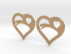 The Eager Hearts (precious metal earrings) in Polished Brass