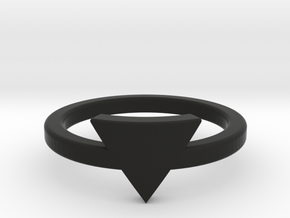 Small Triangle Midi Ring in Black Natural Versatile Plastic