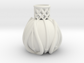 Lobed Bottle Vase in White Natural Versatile Plastic