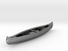 Canoe - Pendant + Paddles inside in Polished Silver