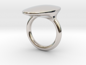 OvalRing - SIZE 9 US in Rhodium Plated Brass: 9 / 59
