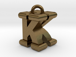 3D-Initial-KK in Natural Bronze