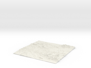 UK Relief Map - OS Area SU. Mainly Hampshire in White Natural Versatile Plastic