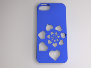 Heart Spiral iPhone Case in Blue Processed Versatile Plastic