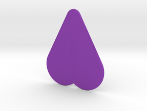 Plectrum Heart in Purple Processed Versatile Plastic