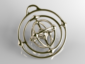 Atom Pendant in Polished Brass (Interlocking Parts)