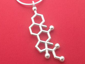 cortisol pendant  in Fine Detail Polished Silver