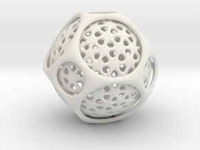 Awesome Trapped  Sphere Inside Trunkated Octohedro in White Natural Versatile Plastic