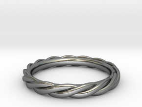 Single Twist Band in Polished Silver: 6 / 51.5