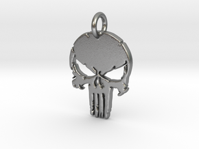 Punisher logo Pendant in Natural Silver