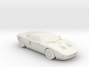 Ford GT Keychain in White Natural Versatile Plastic