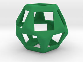 Fidget Dodecahedron for Cherry MX switches rev.2,  in Green Processed Versatile Plastic