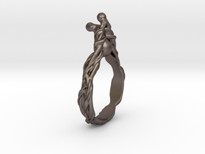 Ring of Root in Polished Bronzed Silver Steel