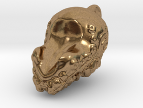 Mayan skull pendant in Natural Brass