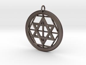 Martinist Pentacle I in Polished Bronzed Silver Steel