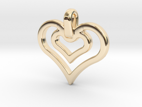 heart jewel in 14k Gold Plated Brass