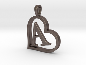 Alpha Heart 'A' Series 1 in Polished Bronzed Silver Steel