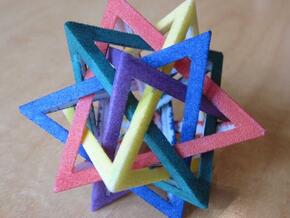 Five Tetrahedra Small in Purple Processed Versatile Plastic
